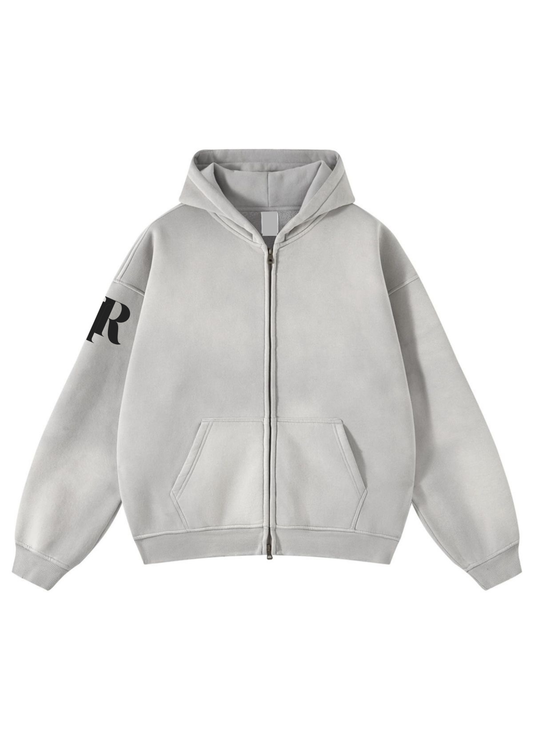 Rovva-double zipper jacket white